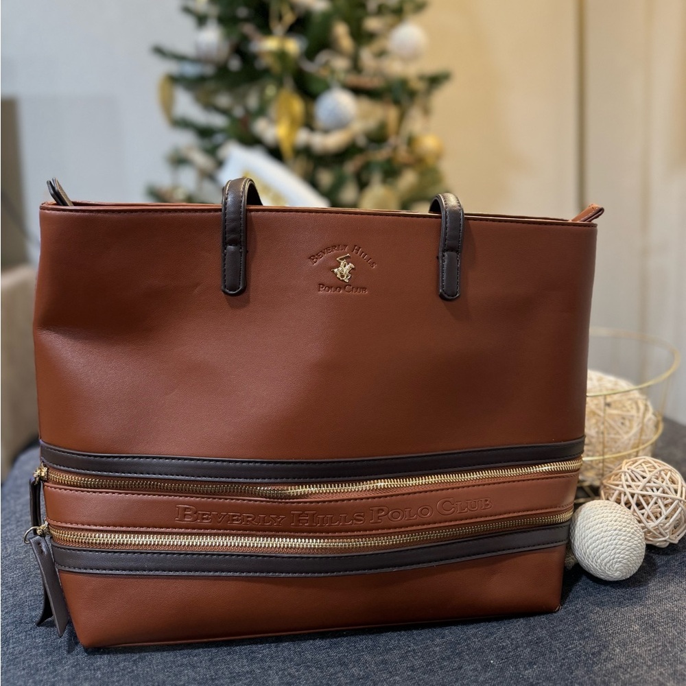 Beverly Hills Polo Club Brown Handbag - Stylish & Spacious Everyday Bag